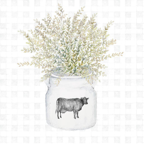 Potted Farm Herbs III Black Ornate Wood Framed Art Print with Double Matting by Gaynor, Janice