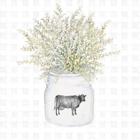 Potted Farm Herbs III Black Modern Wood Framed Art Print by Gaynor, Janice