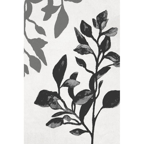Botanical In Noir I Gold Ornate Wood Framed Art Print with Double Matting by Gaynor, Janice