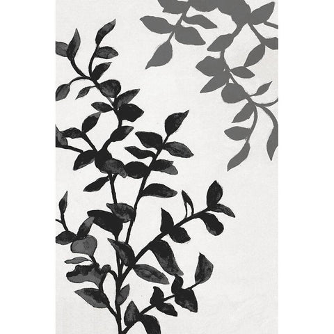 Botanical In Noir II Black Modern Wood Framed Art Print by Gaynor, Janice