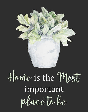 Home Is The Most Important Place White Modern Wood Framed Art Print with Double Matting by Gaynor, Janice