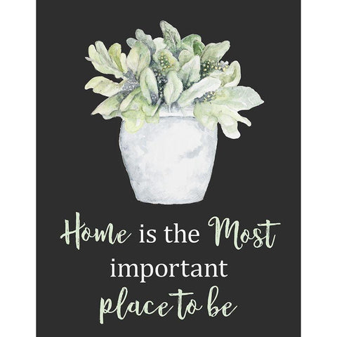 Home Is The Most Important Place Black Modern Wood Framed Art Print by Gaynor, Janice
