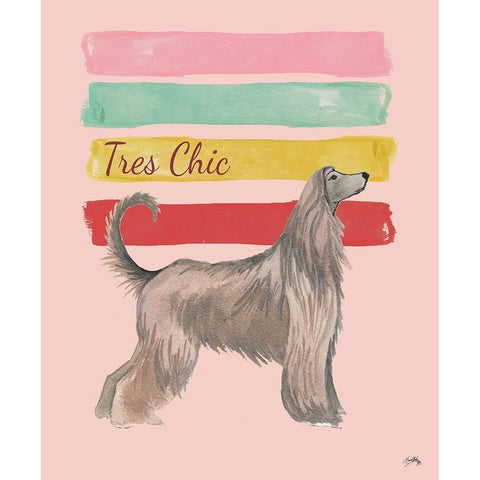 Tres Chic Dog Gold Ornate Wood Framed Art Print with Double Matting by Medley, Elizabeth