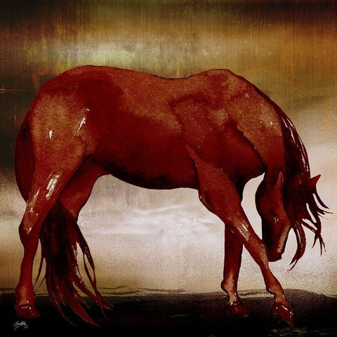 Red Horse I White Modern Wood Framed Art Print by Medley, Elizabeth