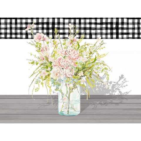 Spring Bouquet in a Glass Jar Gold Ornate Wood Framed Art Print with Double Matting by Pinto, Patricia