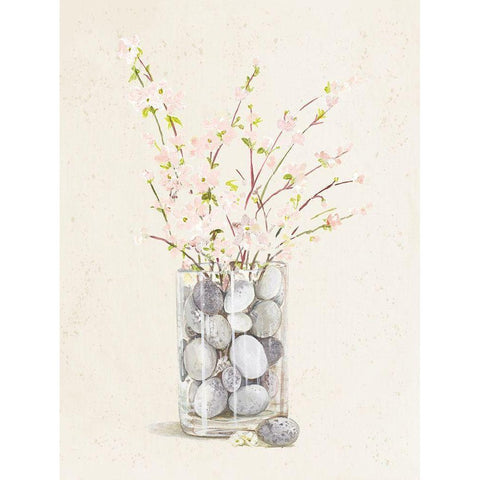 Spring Vase With Pebbles Gold Ornate Wood Framed Art Print with Double Matting by Pinto, Patricia