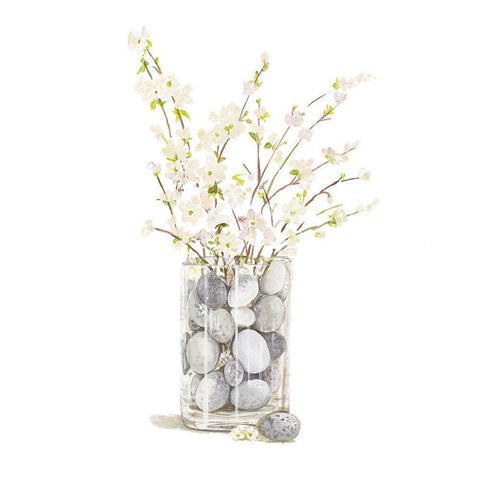 Spring Vase with Rocks White Modern Wood Framed Art Print by Pinto, Patricia