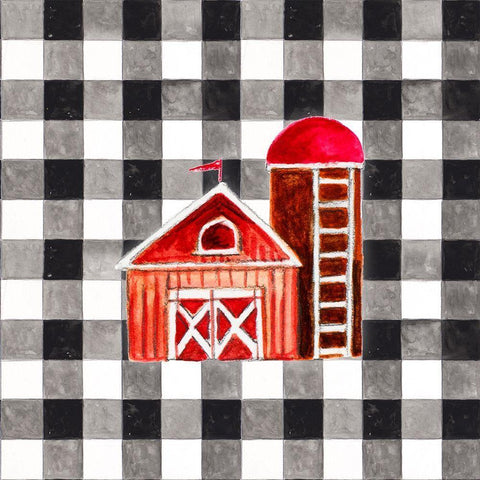 Fun Farm Icon I Black Ornate Wood Framed Art Print with Double Matting by Gaynor, Janice