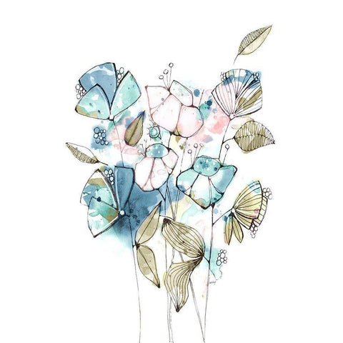 Blooming Spring I White Modern Wood Framed Art Print by Krinlox