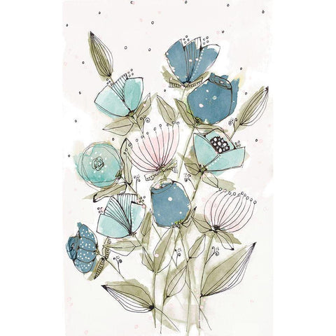 Blooming Spring II Gold Ornate Wood Framed Art Print with Double Matting by Krinlox