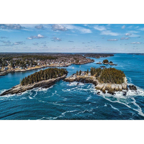 Aerial Islands White Modern Wood Framed Art Print by Veilleux, Jason