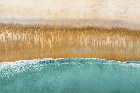 Above the Beach White Modern Wood Framed Art Print with Double Matting by Veilleux, Jason