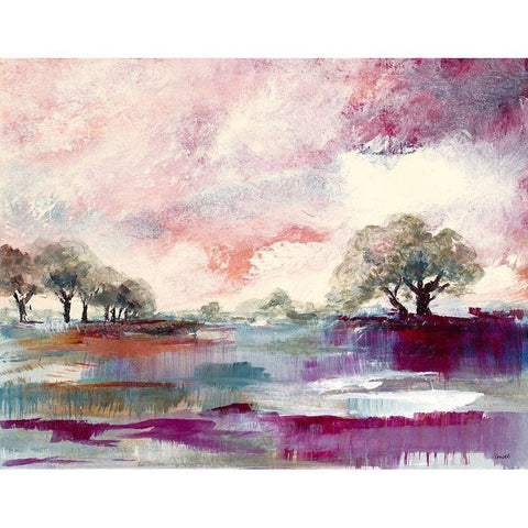 Rusty Sunset White Modern Wood Framed Art Print by Loreth, Lanie