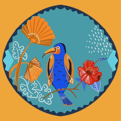 Toucan Black Modern Wood Framed Art Print with Double Matting by Del Sol, Ani