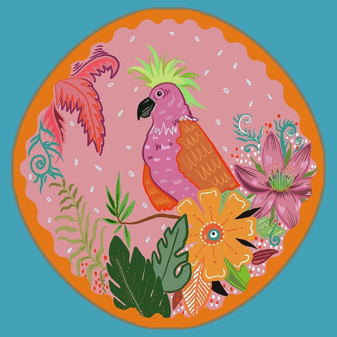 Cockatoo Black Modern Wood Framed Art Print by Del Sol, Ani