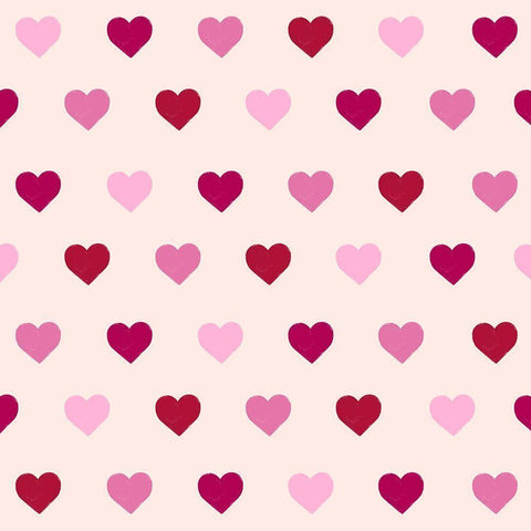 Mini Hearts Pattern Gold Ornate Wood Framed Art Print with Double Matting by SD Graphics Studio