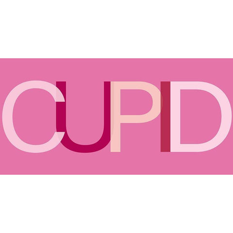 Cupid Black Modern Wood Framed Art Print with Double Matting by SD Graphics Studio