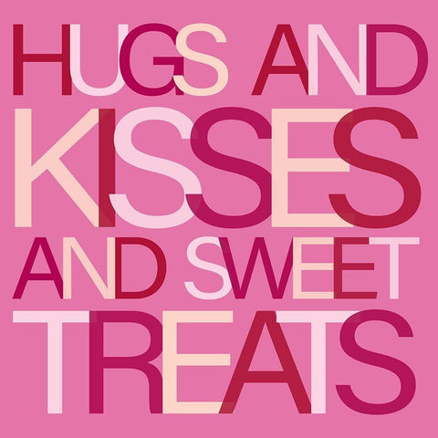 Hugs and Kisses White Modern Wood Framed Art Print with Double Matting by SD Graphics Studio