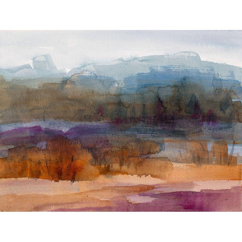 Mountain Lake Abstract Black Modern Wood Framed Art Print with Double Matting by Loreth, Lanie