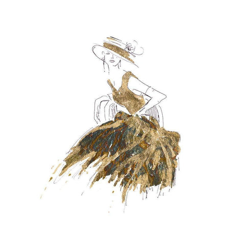 Fashion in Gold II Black Modern Wood Framed Art Print by Pinto, Patricia