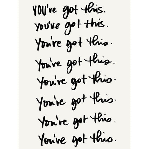 Youve Got This Gold Ornate Wood Framed Art Print with Double Matting by SD Graphics Studio