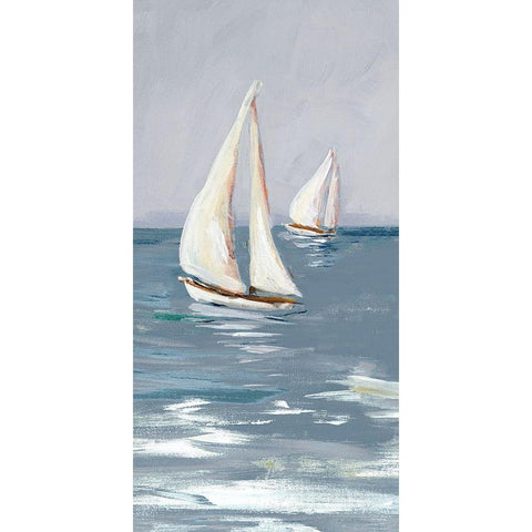 Coast Sailing I White Modern Wood Framed Art Print by DeRice, Julie