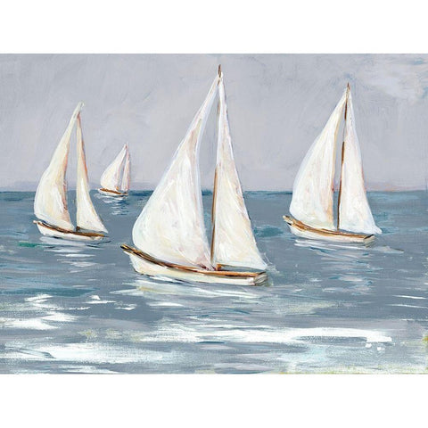 Sailing Calm Waters I Gold Ornate Wood Framed Art Print with Double Matting by DeRice, Julie