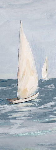 Sailing along White Modern Wood Framed Art Print with Double Matting by DeRice, Julie