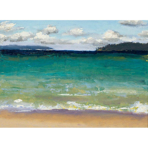 Caribbean Beaches White Modern Wood Framed Art Print by Green, Jenny