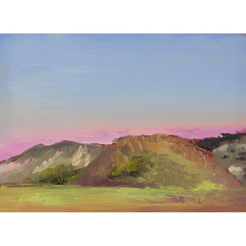 Sunset Mountains White Modern Wood Framed Art Print by Green, Jenny