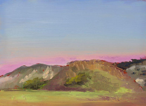 Sunset Mountains Black Ornate Wood Framed Art Print with Double Matting by Green, Jenny