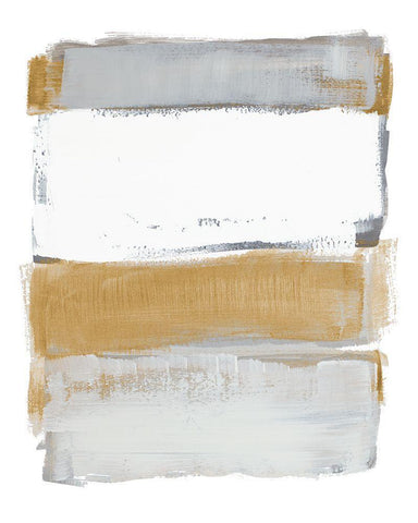 Shades of Golden Gray White Modern Wood Framed Art Print with Double Matting by Loreth, Lanie