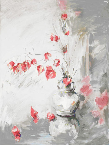 Red Roses I Black Ornate Wood Framed Art Print with Double Matting by French-Roussia, Heather A.