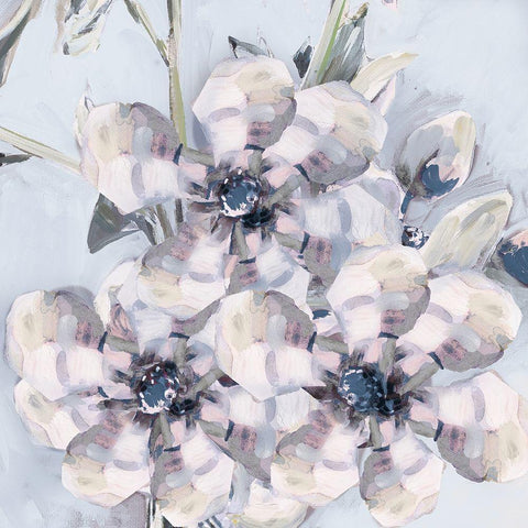 Bunched Flowers I Black Ornate Wood Framed Art Print with Double Matting by French-Roussia, Heather A.