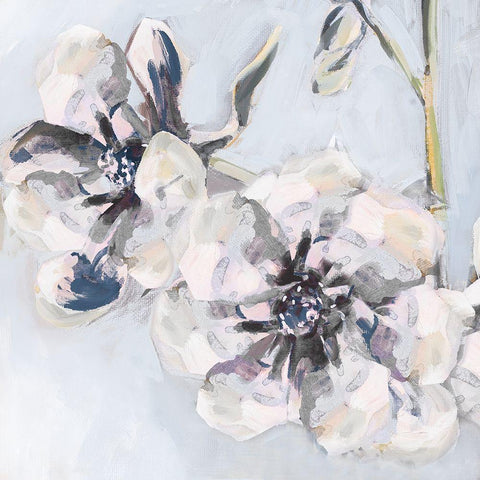 Bunched Flowers II Black Modern Wood Framed Art Print with Double Matting by French-Roussia, Heather A.