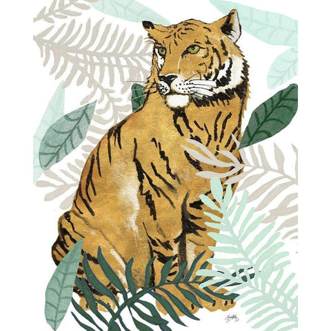 Jungle Tiger II Black Modern Wood Framed Art Print with Double Matting by Medley, Elizabeth