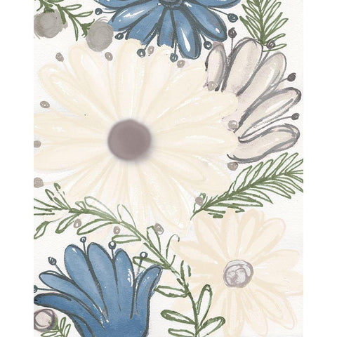 Hidden Floral I White Modern Wood Framed Art Print by Medley, Elizabeth