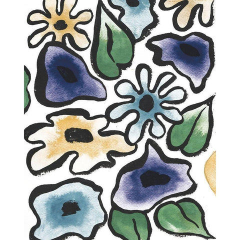 Lavender Flower Burst II Black Modern Wood Framed Art Print by Medley, Elizabeth