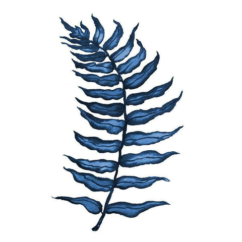 Blue Fern I Black Modern Wood Framed Art Print by Medley, Elizabeth