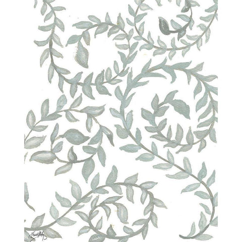 Floral Shades of Gray I White Modern Wood Framed Art Print by Medley, Elizabeth