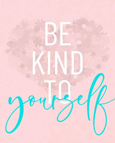 Be Kind To Yourself Black Ornate Wood Framed Art Print with Double Matting by Quach, Anna