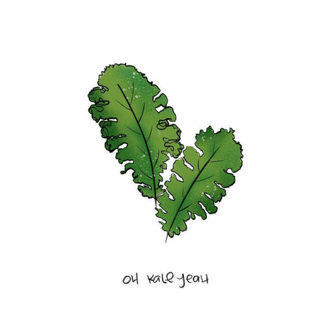 Oh Kale Yeah Black Modern Wood Framed Art Print by Quach, Anna