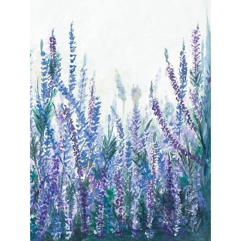 Lavender Garden II White Modern Wood Framed Art Print by Pinto, Patricia