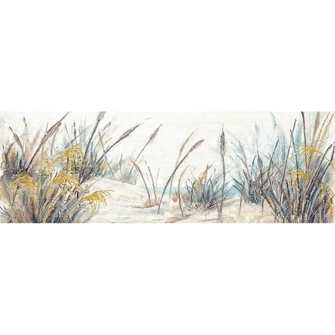 Tall Beach Grass Panel Black Modern Wood Framed Art Print by Pinto, Patricia