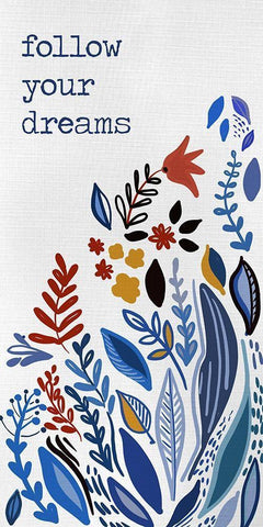 Follow you Dreams White Modern Wood Framed Art Print with Double Matting by Del Sol, Ani