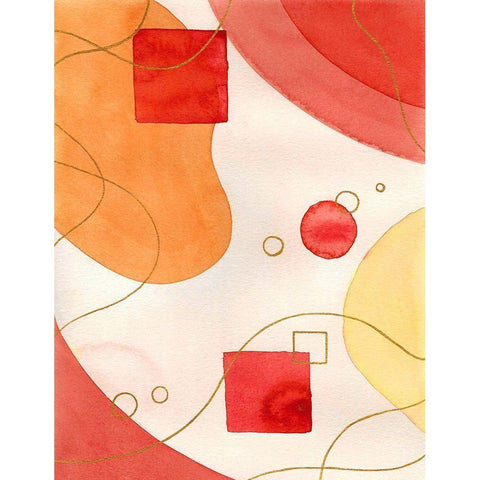 Orange Mood White Modern Wood Framed Art Print by Amaya