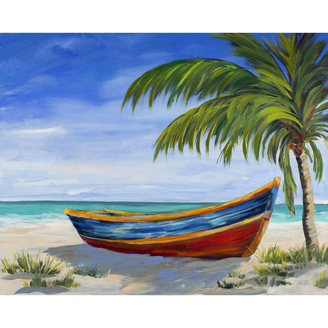Run Ashore White Modern Wood Framed Art Print by DeRice, Julie