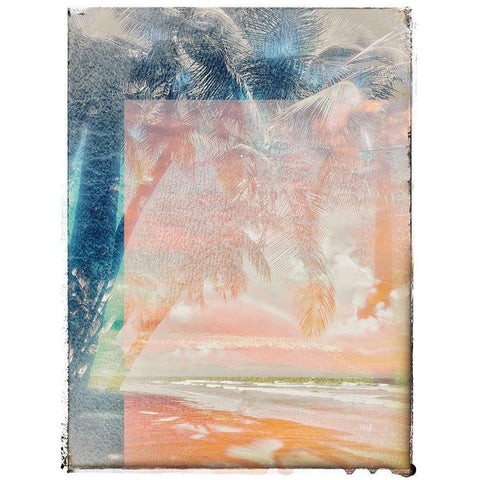 Retro Palms White Modern Wood Framed Art Print by Acosta