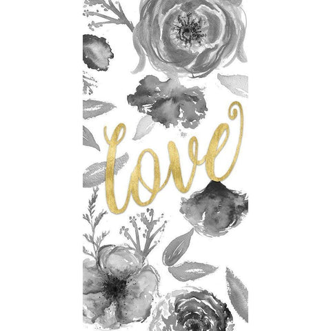 Love Floral White Modern Wood Framed Art Print by Medley, Elizabeth