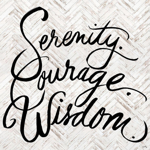 Serenity Courage Wisdom Gold Ornate Wood Framed Art Print with Double Matting by Medley, Elizabeth